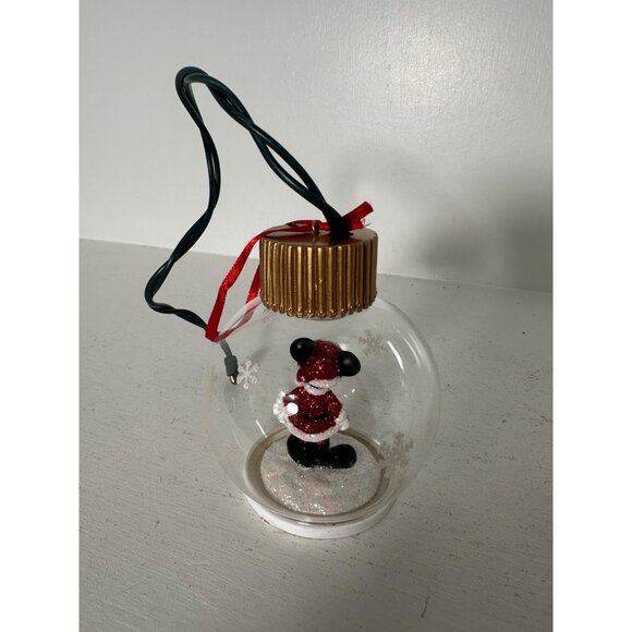 Disney Mickey Mouse Christmas Ornament snow globe  With LED Lights & Glitter Ins - Picture 3 of 5